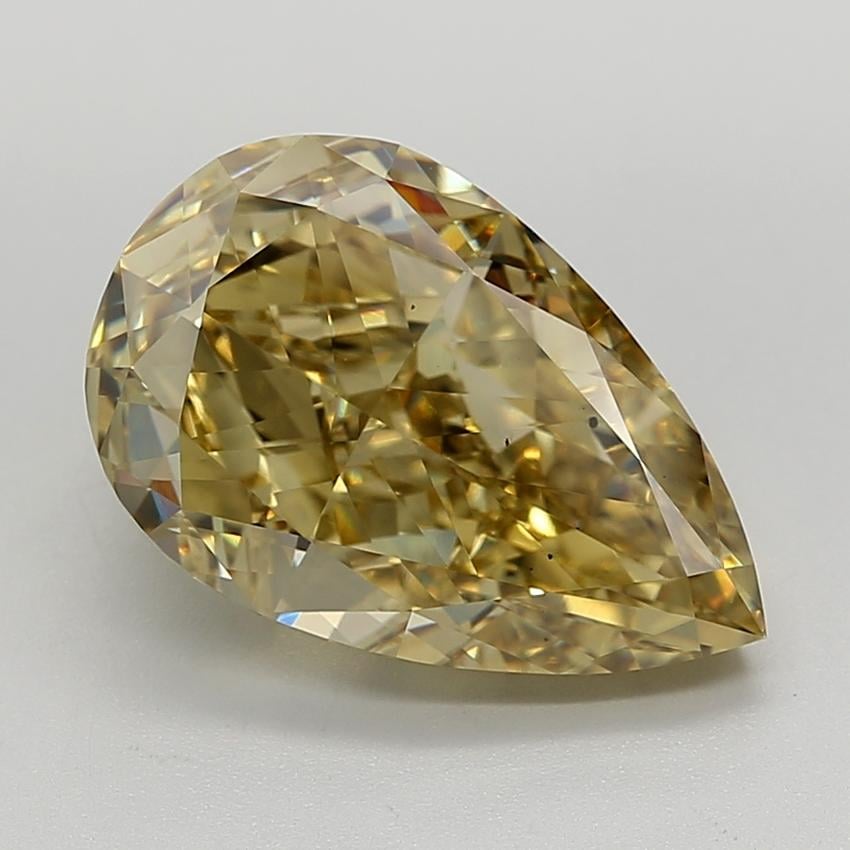 7.90 Ct. Fancy Vivid  Yellow Pear Lab Grown Diamond