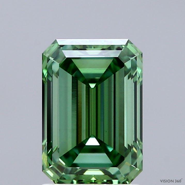 2.12 Ct. Fancy Vivid Green Emerald Lab Grown Diamond