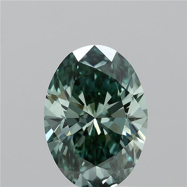 2.06 Ct. Fancy Vivid Green Oval Lab Grown Diamond