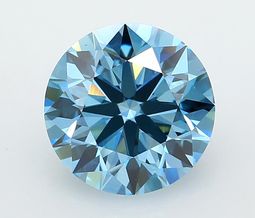 3.00 Ct. Fancy Vivid  Blue Round Lab Grown Diamond