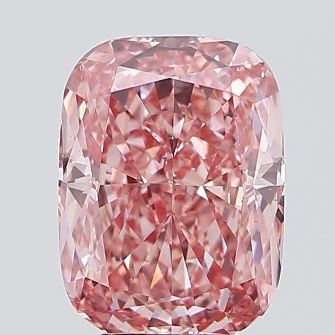 5.01 Ct. Fancy Vivid Pink Cushion Lab Grown Diamond