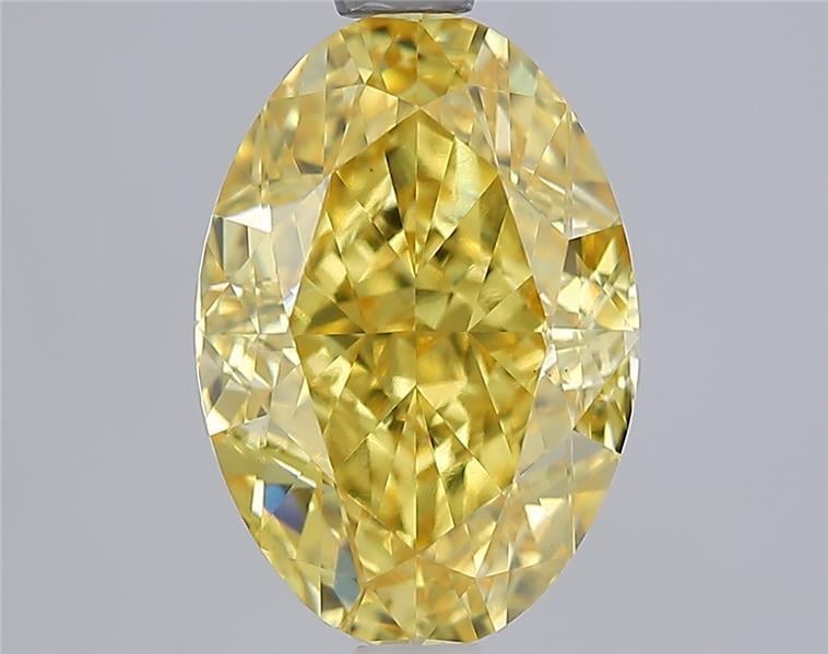 3.08 Ct. Fancy Intense  Yellow Oval Lab Grown Diamond