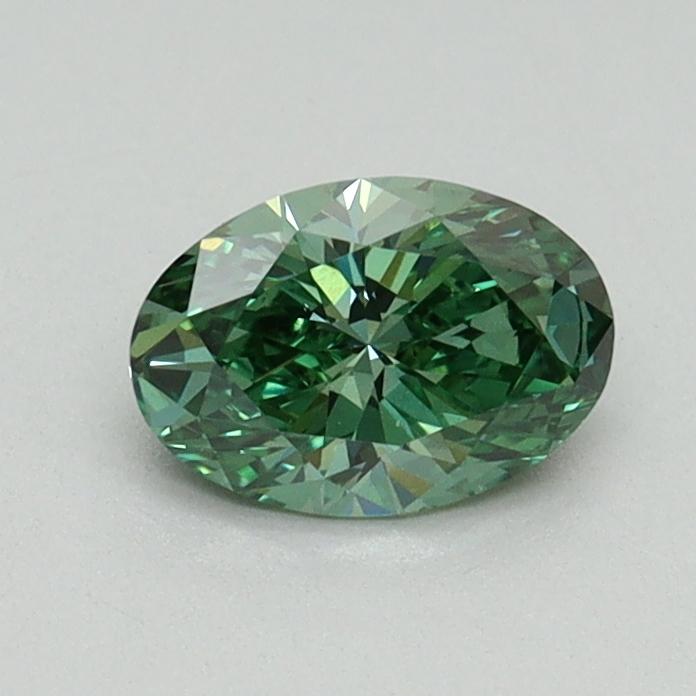 0.57 Ct. Fancy Vivid Pacific Green Oval Lab Grown Diamond