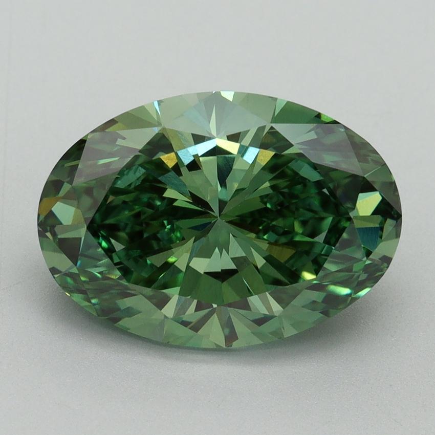 4.27 Ct. Fancy Vivid Green Oval Lab Grown Diamond