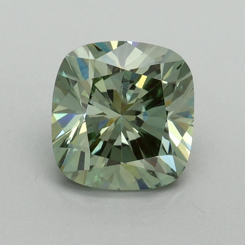 2.00 Ct. Fancy Intense Green Cushion Lab Grown Diamond