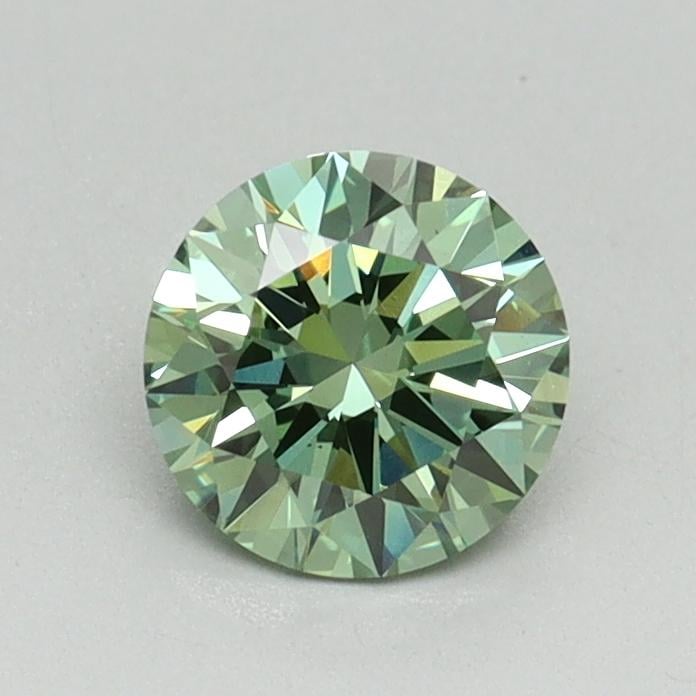 0.72 Ct. Fancy Vivid Green Round Lab Grown Diamond