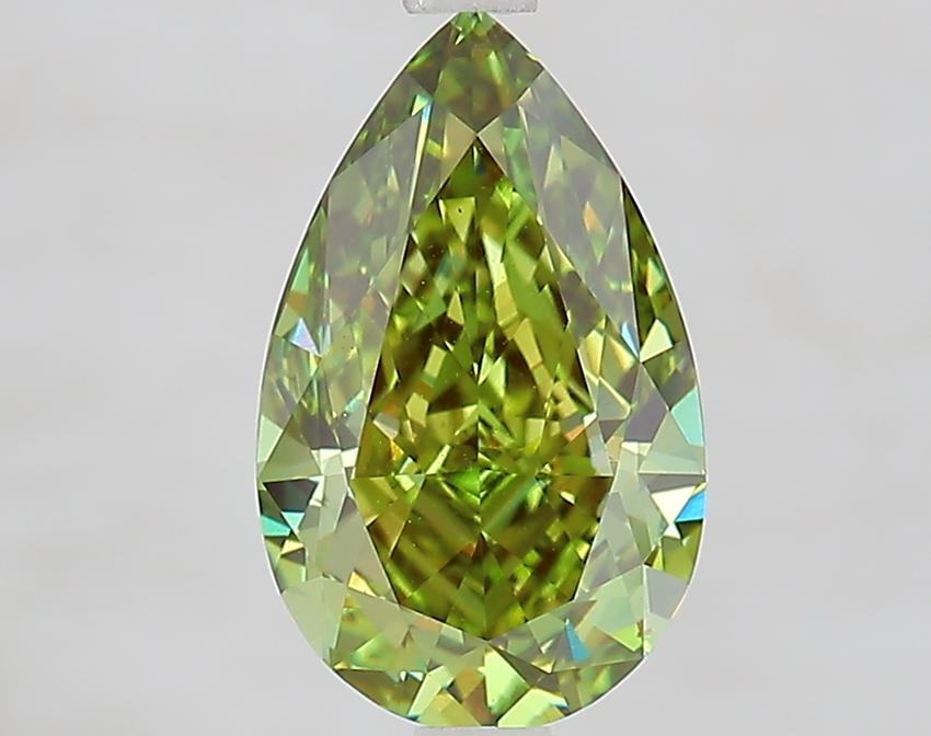 2.49 Ct. Fancy Vivid Green Pear Lab Grown Diamond