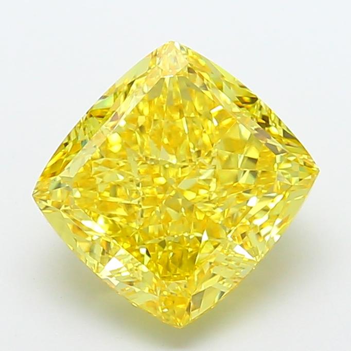 8.31 Ct. Fancy Vivid  Yellow Cushion Lab Grown Diamond