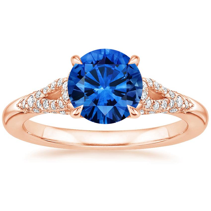 Sapphire Zephyr Diamond Ring (1/4 ct. tw.) in 14K Rose Gold