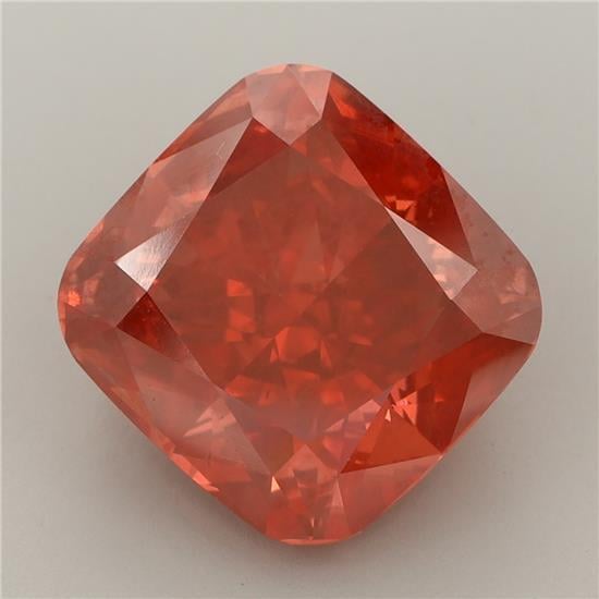 7.50 Ct. Fancy Vivid Red Cushion Lab Grown Diamond