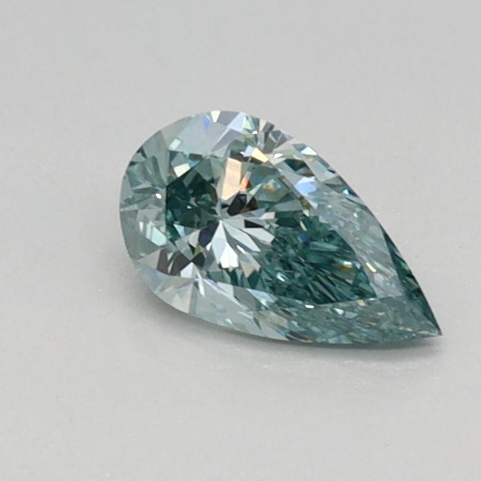 0.30 Ct. Fancy Vivid Bluish Green Pear Lab Grown Diamond