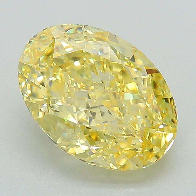 2.63 Ct. Fancy Vivid Yellow Oval Lab Grown Diamond