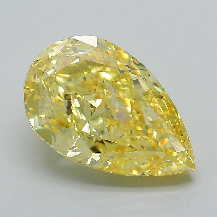 4.70 Ct. Fancy Vivid Yellow Pear Lab Grown Diamond
