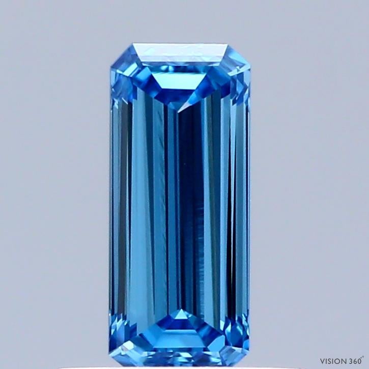 0.61 Ct. Fancy Vivid Blue Emerald Lab Grown Diamond