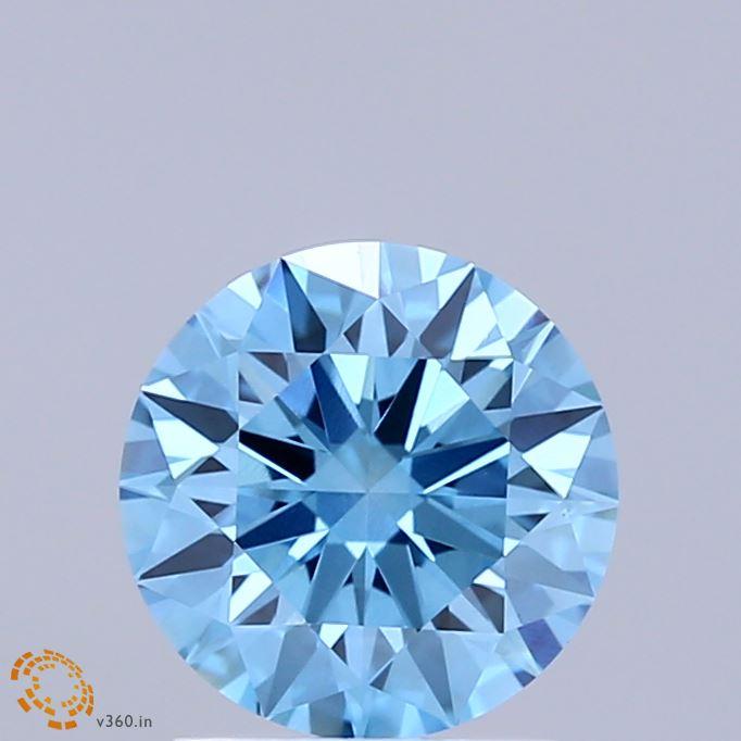 1.59 Ct. Fancy Vivid Blue Round Lab Grown Diamond