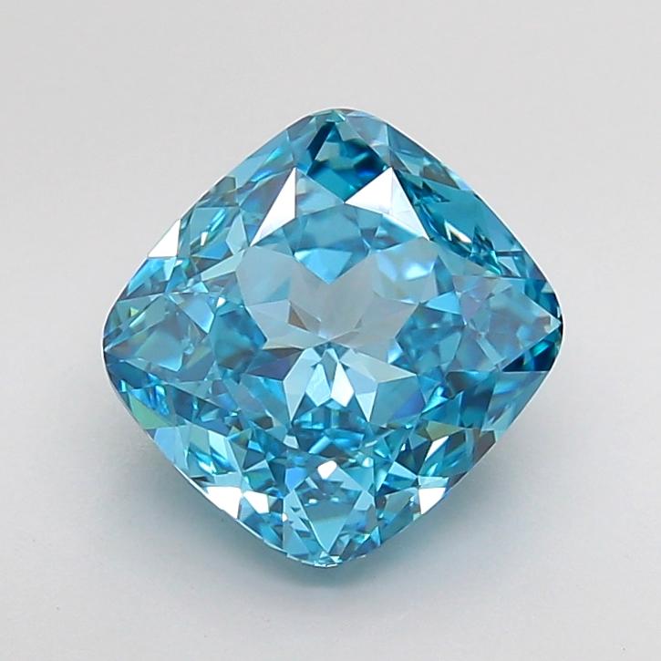 3.54 Ct. Fancy Vivid Blue Cushion Lab Grown Diamond