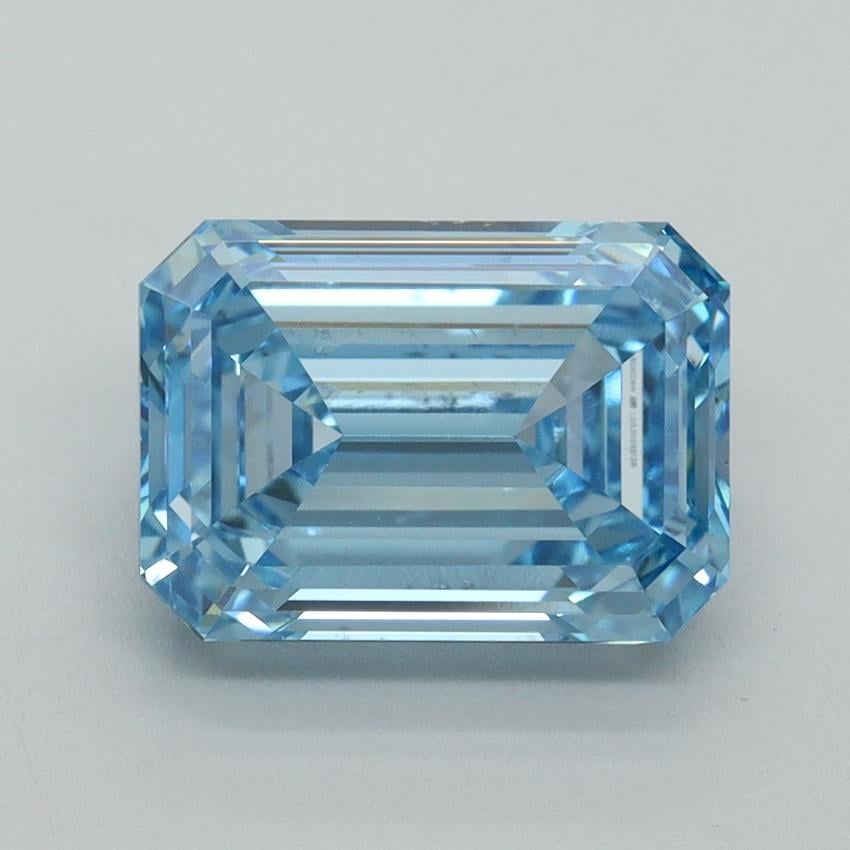 3.29 Ct. Fancy Intense Blue Emerald Lab Grown Diamond