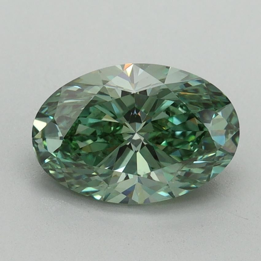 1.60 Ct. Fancy Vivid Green Oval Lab Grown Diamond