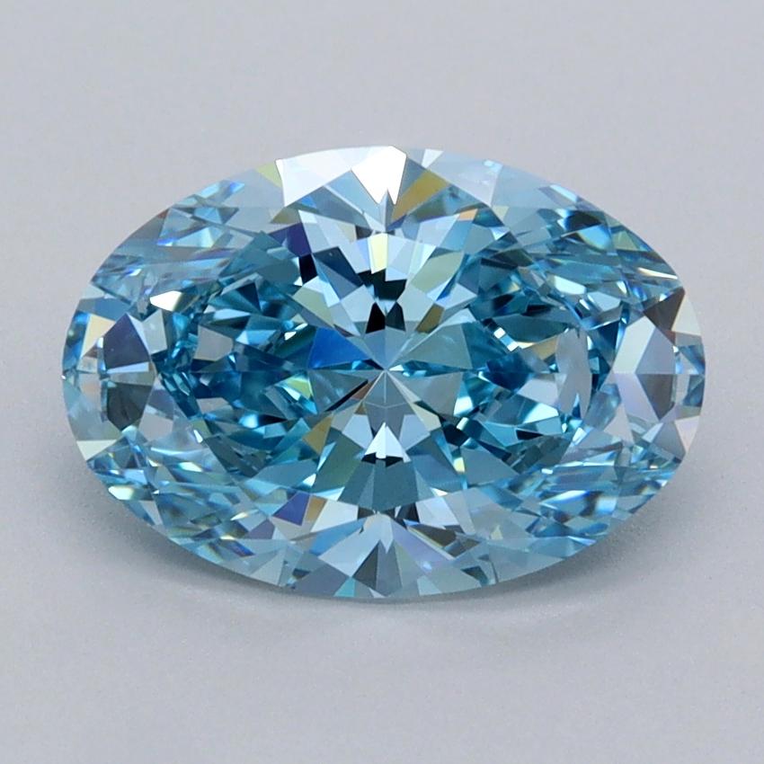 2.07 Ct. Fancy Vivid  Blue Oval Lab Grown Diamond