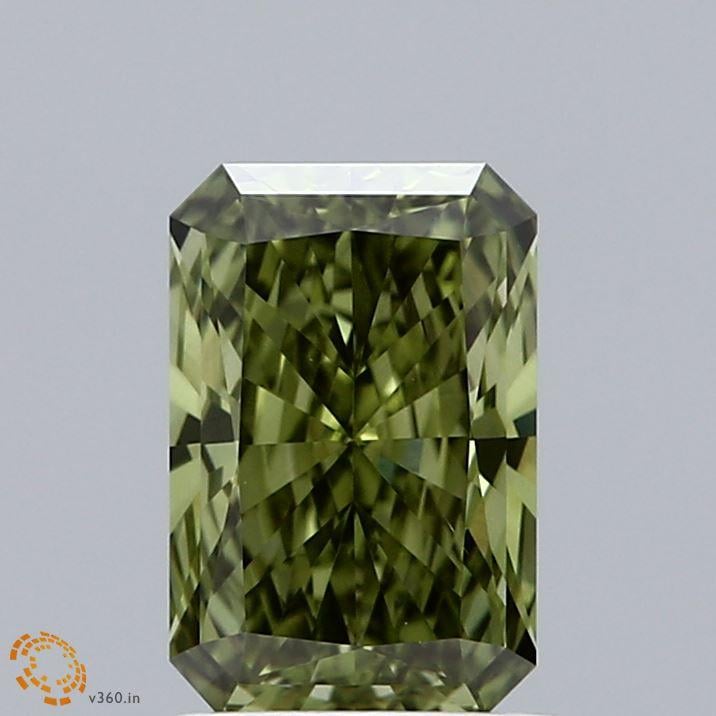 1.50 Ct. Fancy Vivid  Green Radiant Lab Grown Diamond