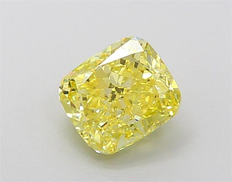 1.13 Ct. Fancy Vivid  Yellow Cushion Lab Grown Diamond