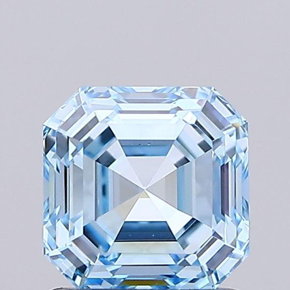 1.05 Ct. Fancy Vivid Blue Asscher Lab Grown Diamond