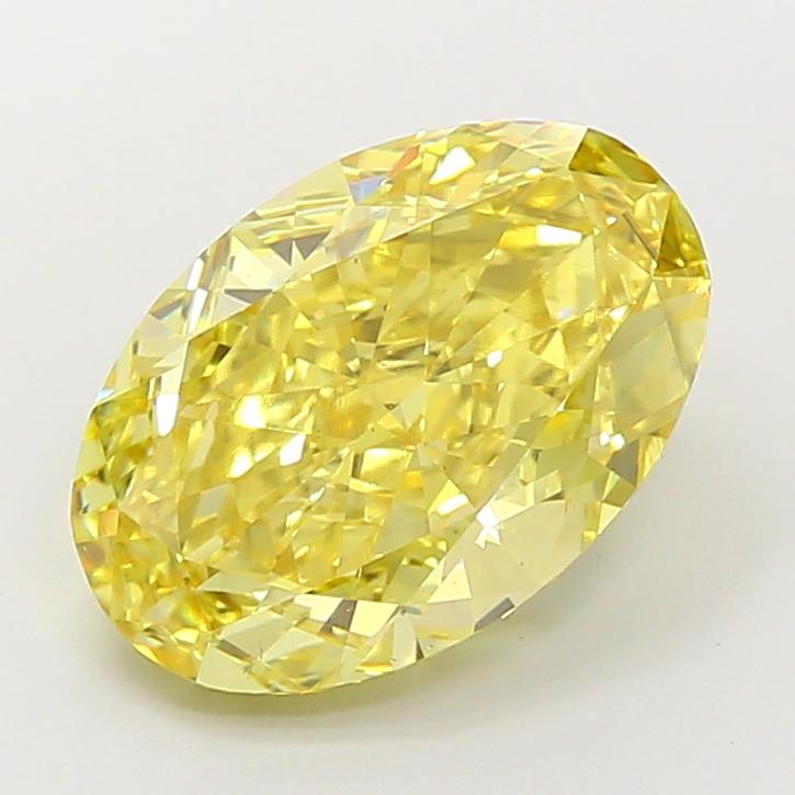 6.53 Ct. Fancy Vivid Yellow Oval Lab Grown Diamond