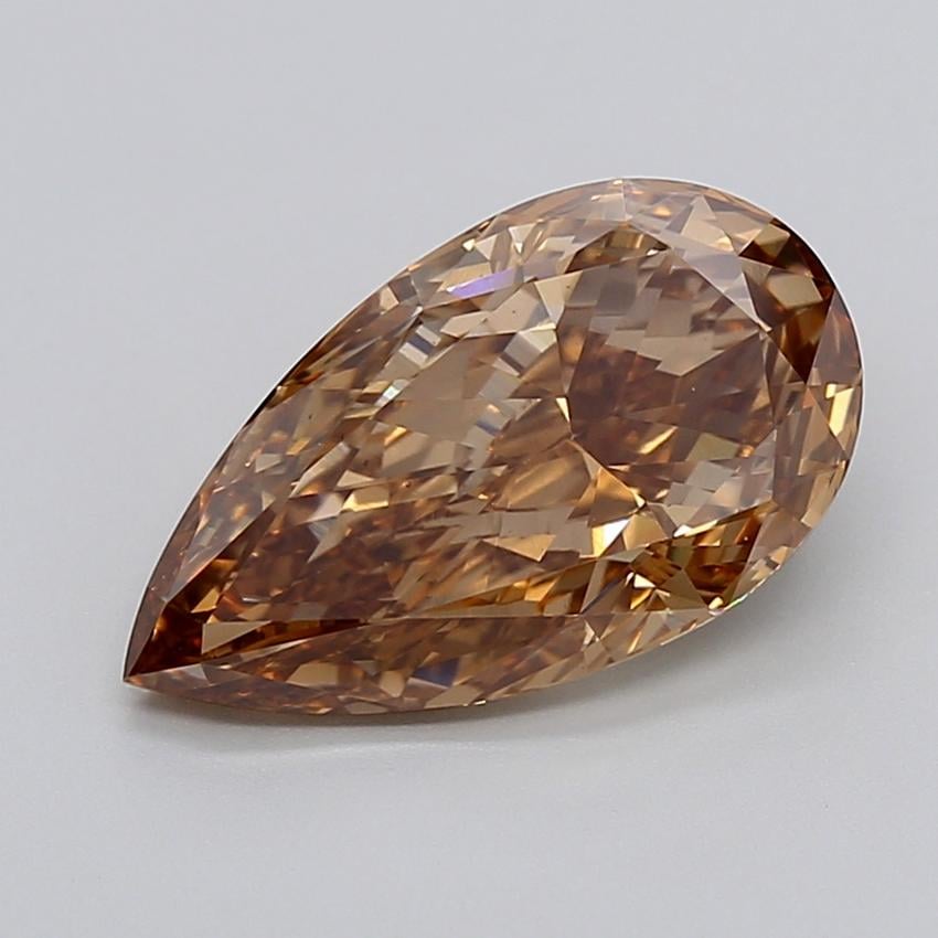 4.03 Ct. Light  Brown Pear Lab Grown Diamond