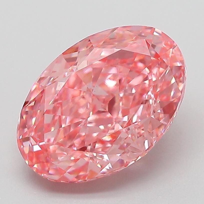 3.11 Ct. Fancy Vivid Pink Oval Lab Grown Diamond