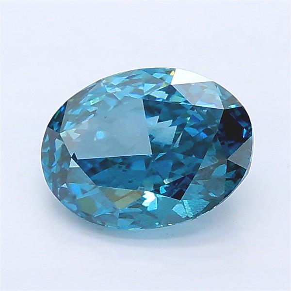 1.01 Ct. Fancy Vivid Blue Oval Lab Grown Diamond