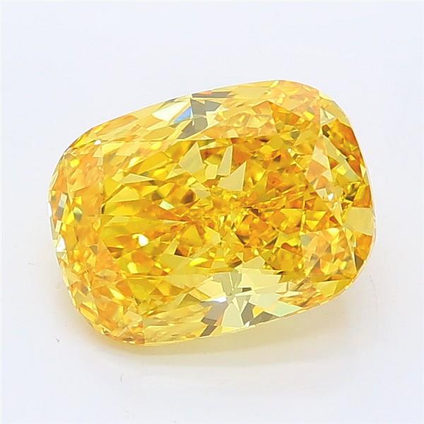 2.03 Ct. Fancy Vivid Yellow Cushion Lab Grown Diamond