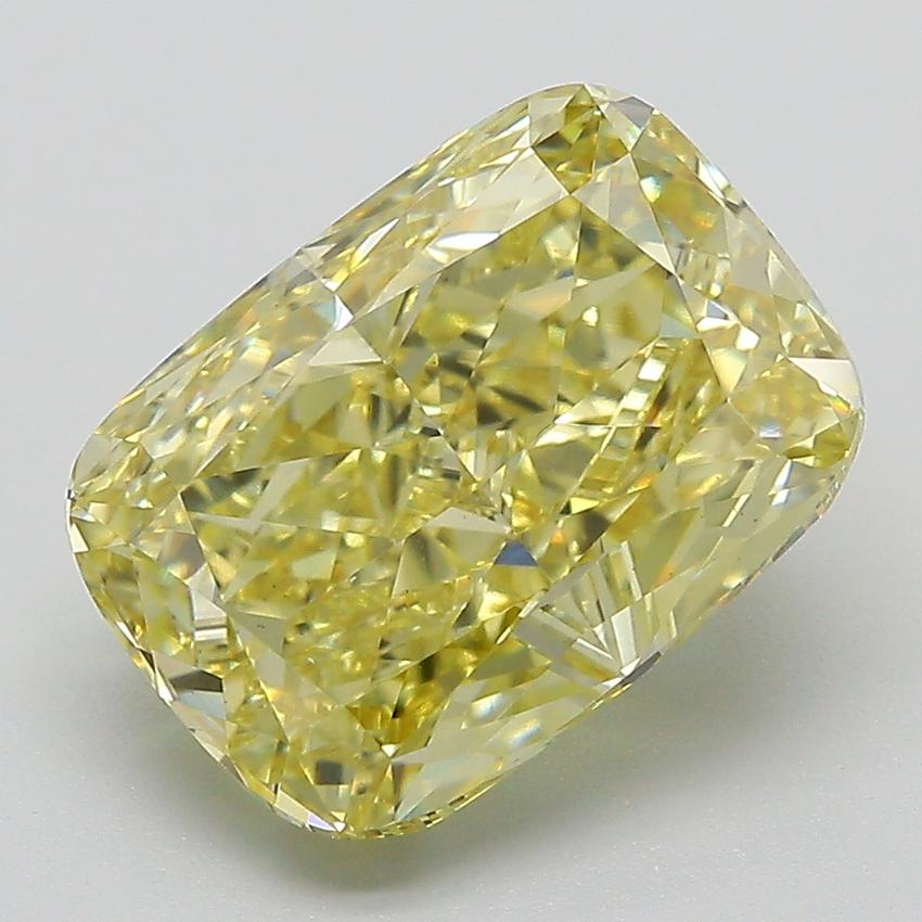 4.71 Ct. Fancy Intense  Yellow Cushion Lab Grown Diamond