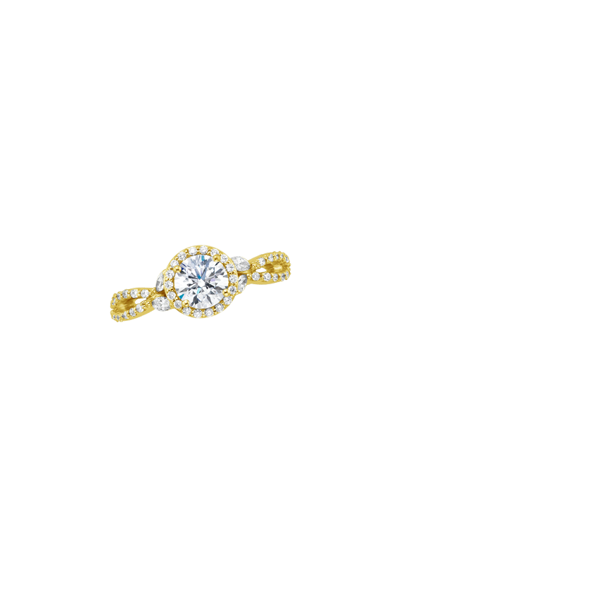 18K Yellow Gold Luxe Willow Halo Diamond Ring (1/2 ct. tw.)