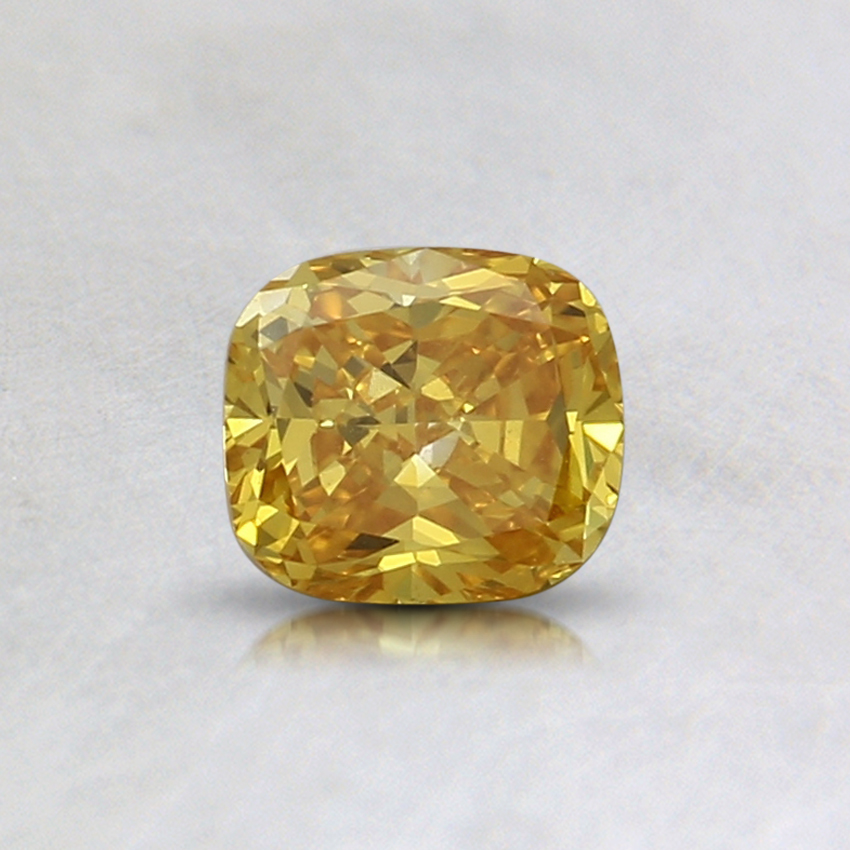 0.40 Ct. Fancy Vivid Yellow Cushion Lab Grown Diamond