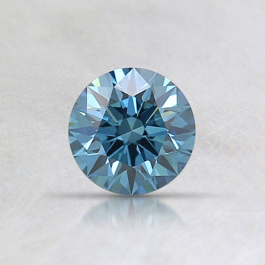 0.46 Ct. Fancy Deep Greenish Blue Round Lab Created Diamond