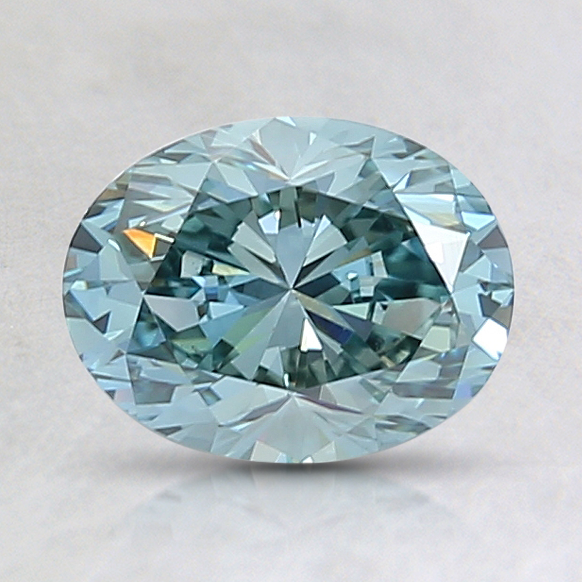 1.30 Ct. Fancy Bluish Green Oval Lab Grown Diamond