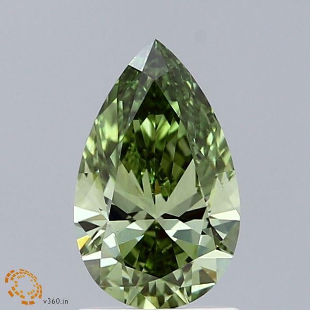1.01 Ct. Fancy Vivid Green Pear Lab Grown Diamond