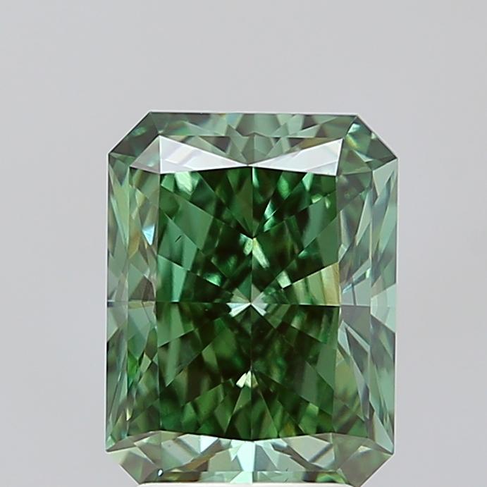 2.98 Ct. Fancy Vivid Green Radiant Lab Grown Diamond