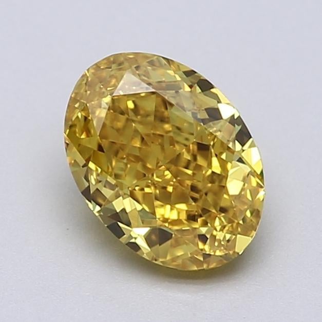 1.10 Ct. Fancy Vivid  Yellow Oval Lab Grown Diamond