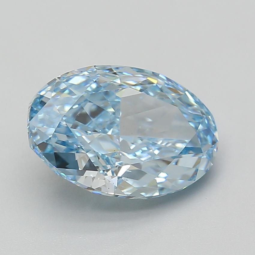 4.05 Ct. Fancy Vivid Blue Oval Lab Grown Diamond