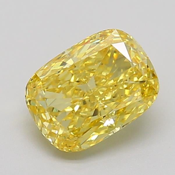 1.59 Ct. Fancy Vivid Yellow Cushion Lab Grown Diamond