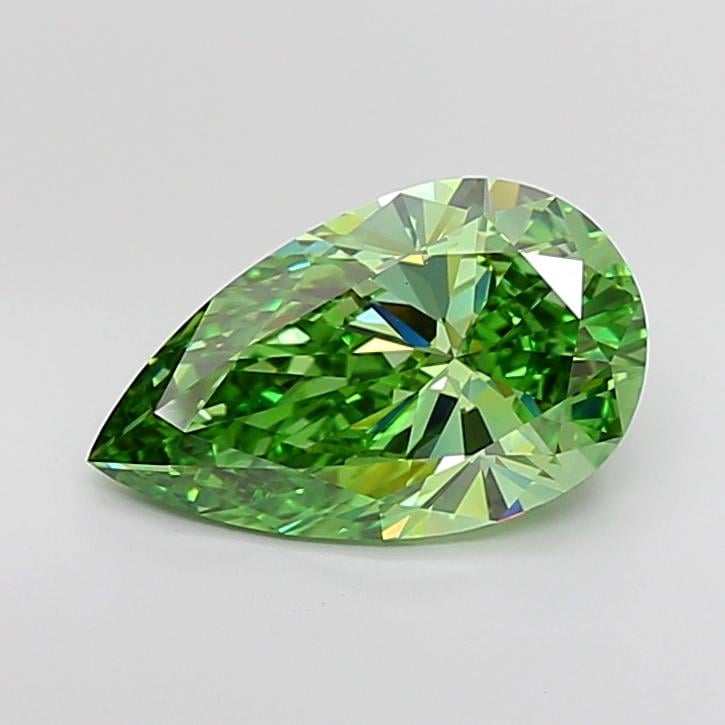 4.00 Ct. Fancy Vivid Green Pear Lab Grown Diamond