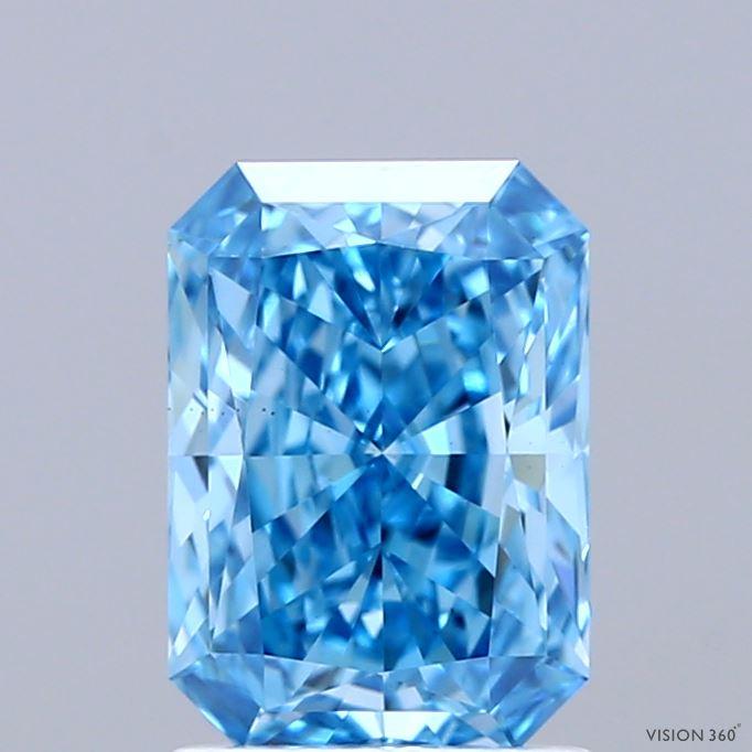 1.58 Ct. Fancy Vivid Blue Radiant Lab Grown Diamond