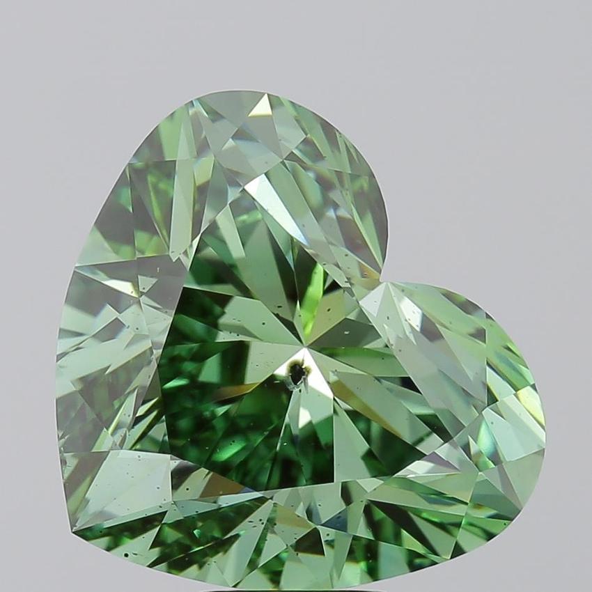 10.04 Ct. Fancy Vivid Green Heart Lab Grown Diamond
