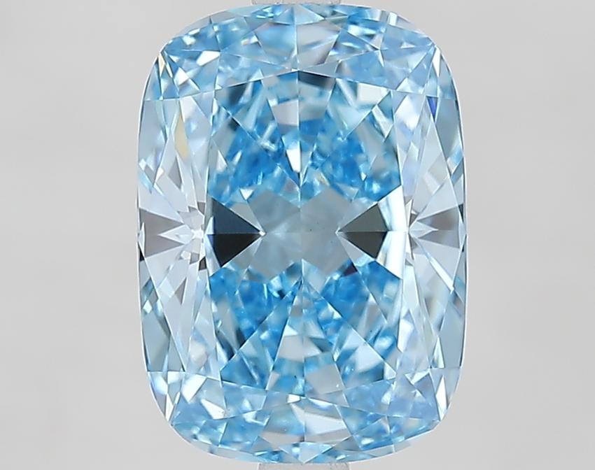 3.32 Ct. Fancy Vivid Blue Cushion Lab Grown Diamond