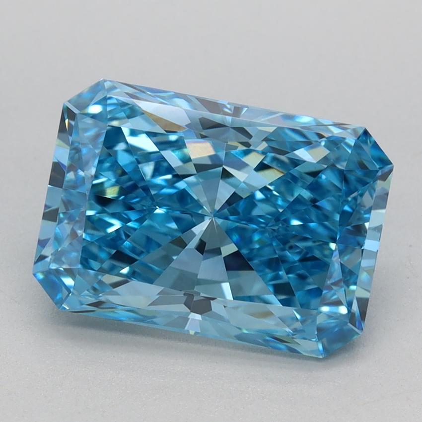 2.59 Ct. Fancy Vivid Blue Radiant Lab Grown Diamond