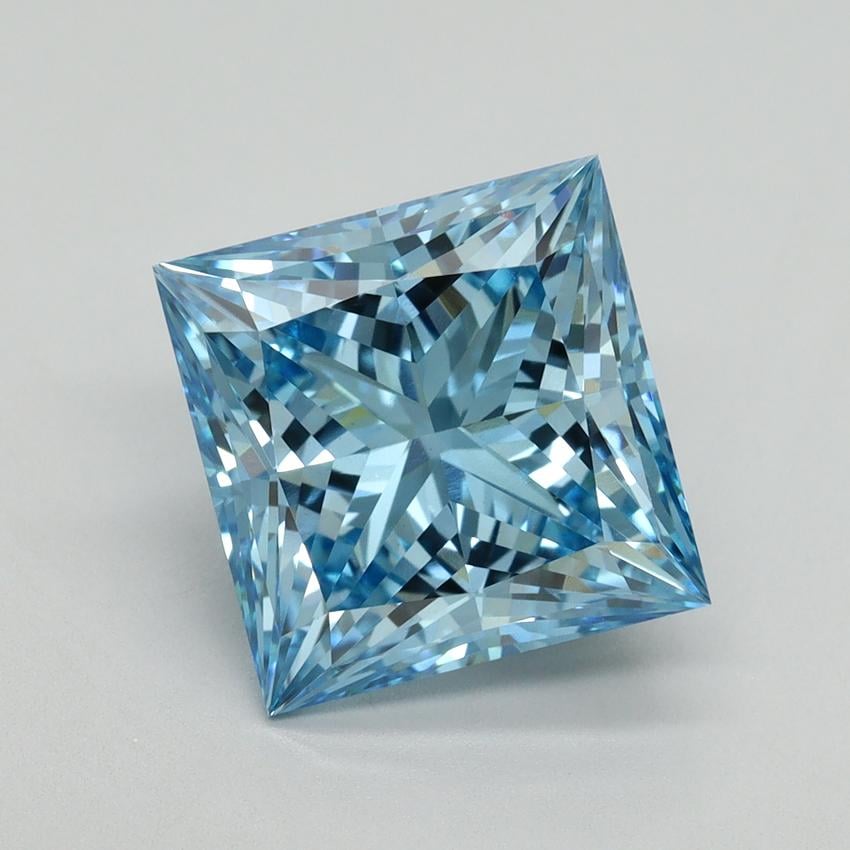 5.05 Ct. Fancy Vivid Blue Princess Lab Grown Diamond