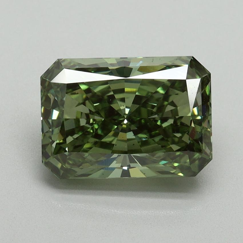 3.11 Ct. Fancy Vivid Green Radiant Lab Grown Diamond
