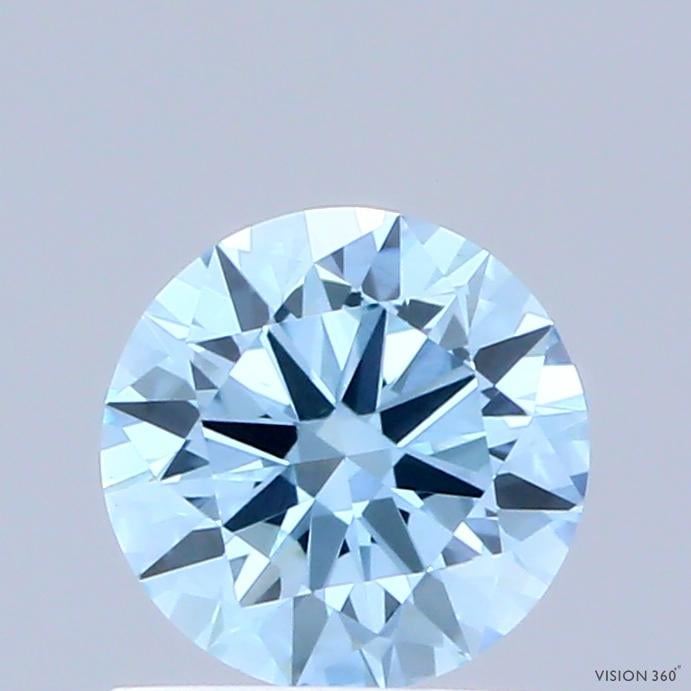 0.69 Ct. Fancy Vivid  Blue Round Lab Grown Diamond