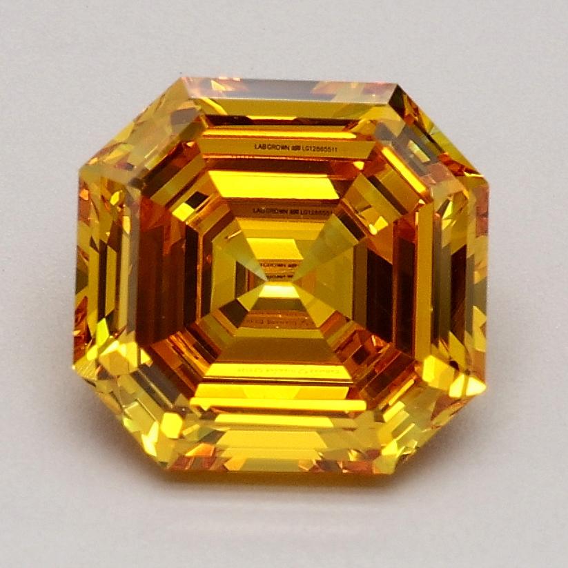 1.50 Ct. Fancy Vivid Yellowish Orange Asscher Lab Grown Diamond